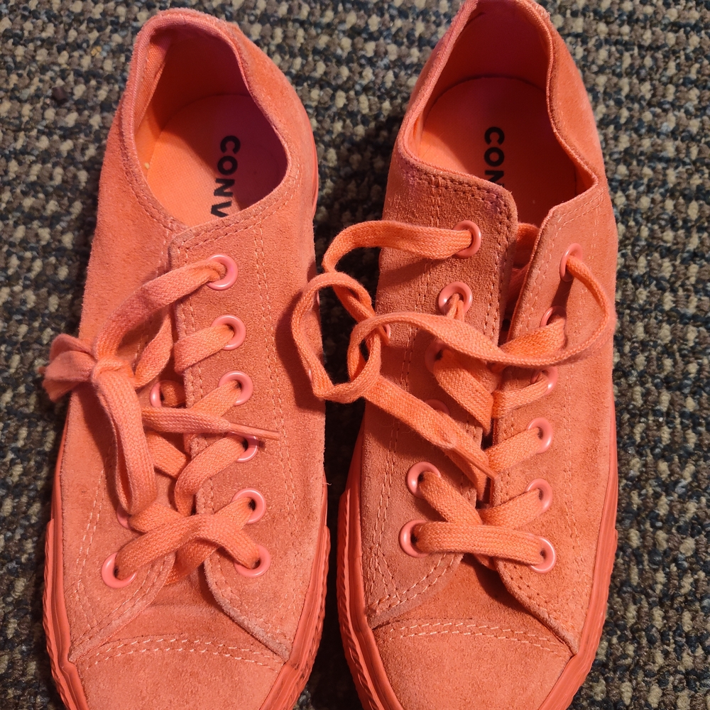 Converse Orange Suede Sneakers